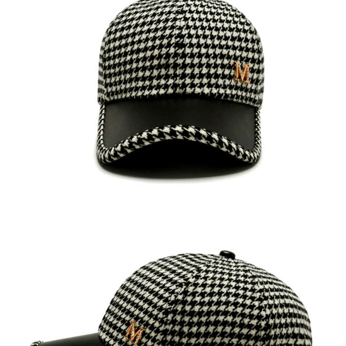 1pc Houndstooth Baseball Cap for Women Lightweight Fitted Sports Hat with Buckle Closure Dry Clea