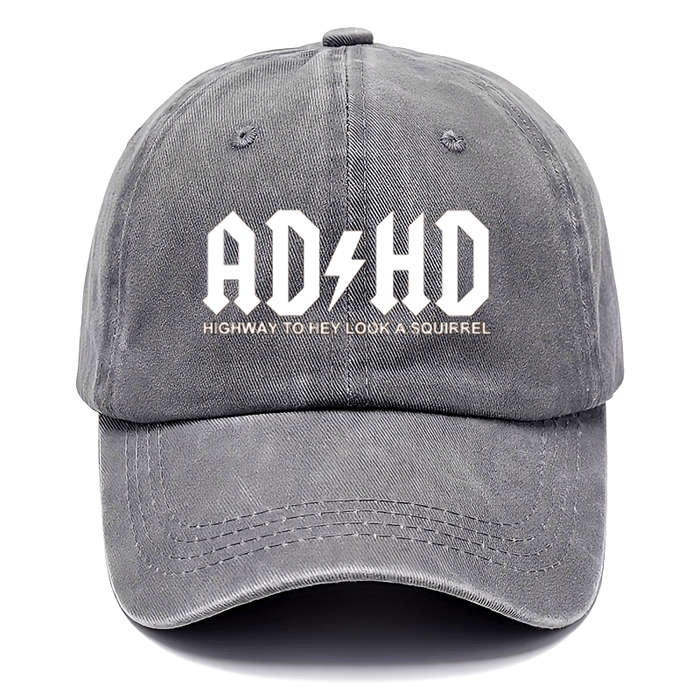 1pc Funky Distressed Moisture-Wicking Adjustable Duckbill Hat AD+HD Print Cotton Baseball Cap For