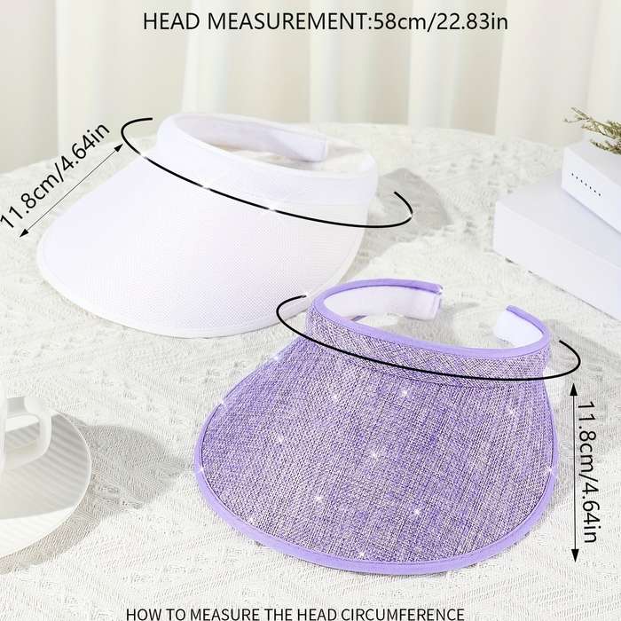 1pc Two Mixed Color Sets Unisex Combination Summer And Linen Sun Hats Hollow Top Hats Large Brim Be