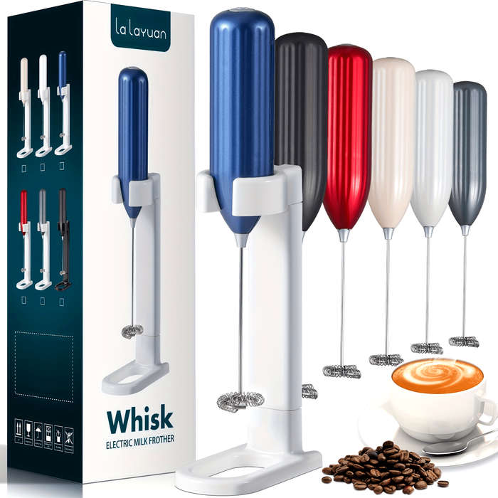 1pc Lalayuan Electric Milk Frother Mini Milk Foamer Battery OperatedNot Included Stainless Steel