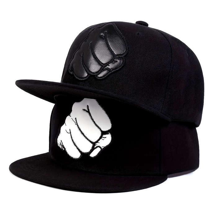 1pc Fist Patched Baseball Cap Outdoor Sun Hat Flat Brim Cap Adjustable Casual Hat For Travel