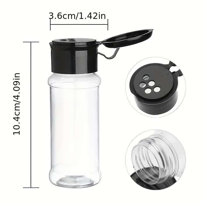 10pcs Plastic Spice Jar Spice Bottle Seasoning Bottle Kitchen Seasoning Jar Outdoor Pepper