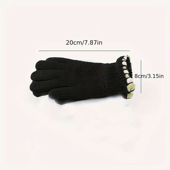 1 Pair Polychrome Size Light Purple Warm Gloves
