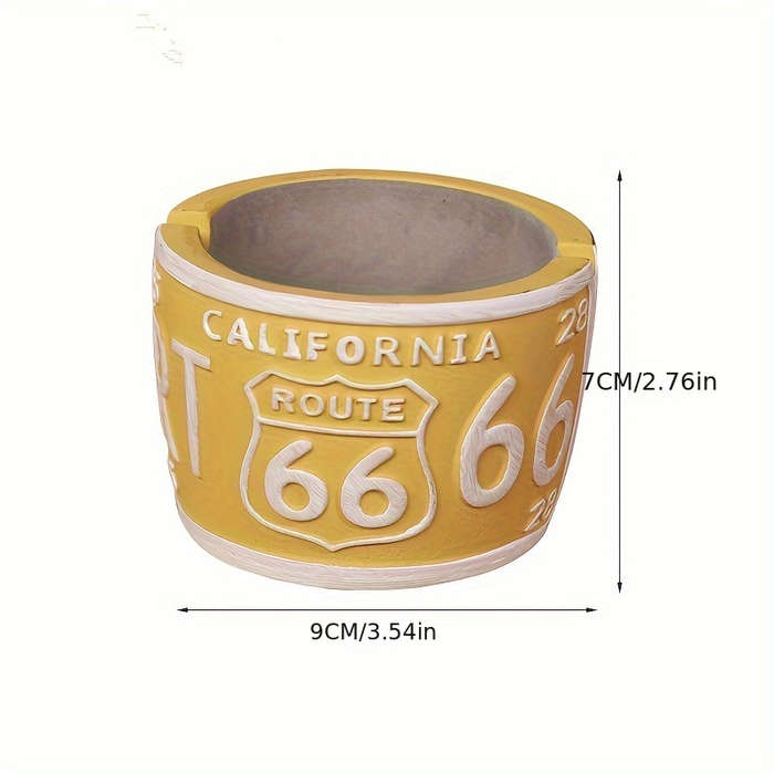 Vintage California Route 66 Resin Ashtray Multipurpose Creative Home Decor No Electricity Ne