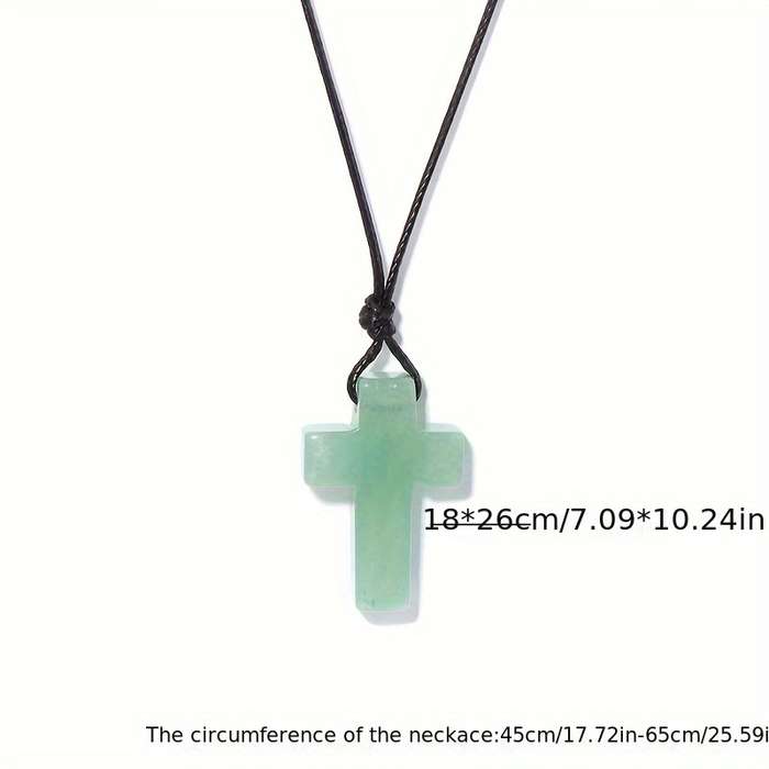 1 Piece Green Aventurine Jesus Theme Pendant