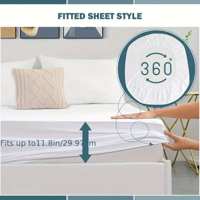 Waterproof Mattress Protector with Deep Pockets Breathable Noiseless Bed Cover 120x200cm