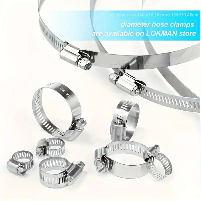 20pcs Premium Stainless Steel Hose Clamp Set  Adjustable Worm Gear for Pipes Intercoolers