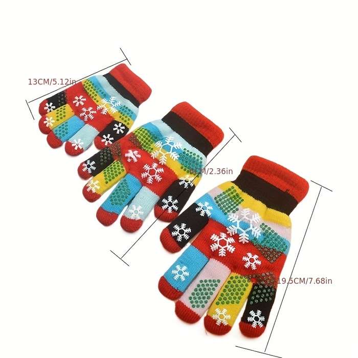 1 Pair 1 To 4 Years Old Rose Red Warm Gloves