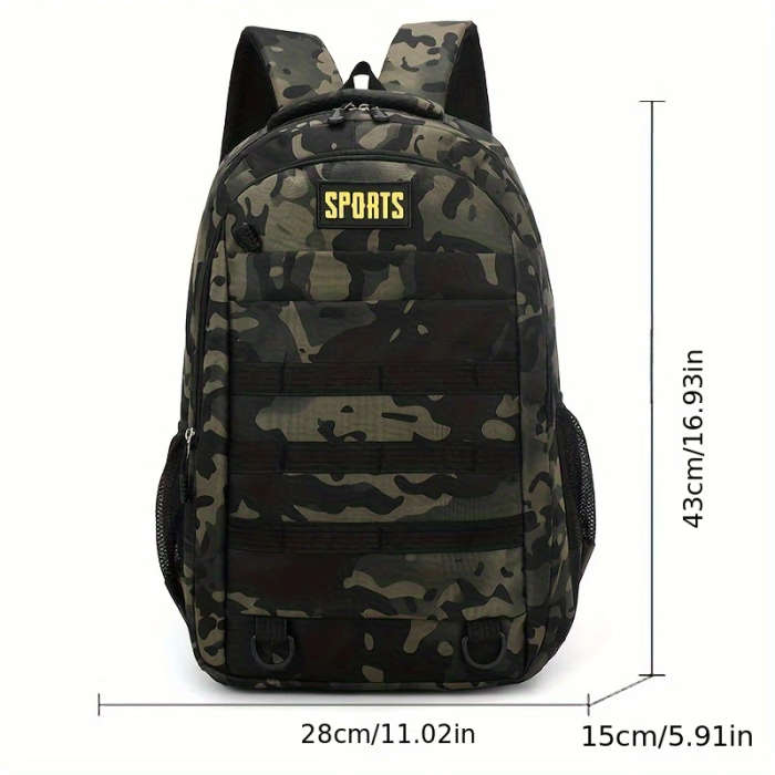1pc Mens Casual Nylon Backpack with Laptop Compartment Lightweight Adjustable Straps Zipper Closure