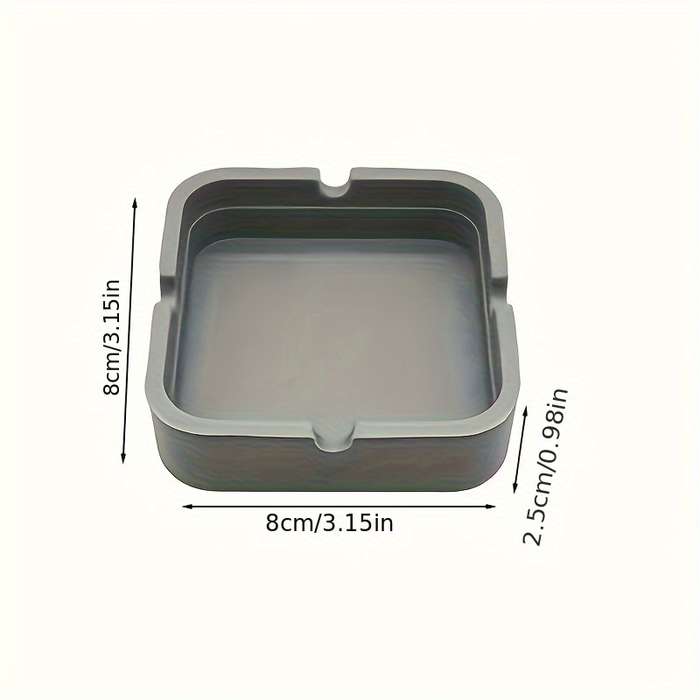 1pc Silicone Ashtray High Temperature Resistant Portable Square Design for Office Home Hotel