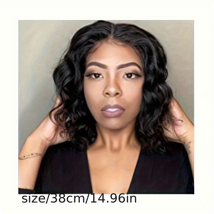 1Pc Black 40.64cm Fashion Design Wig