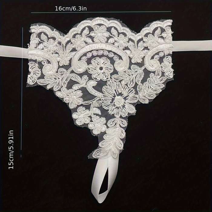 1 Pair White White Lace Fingerless Bridal Gloves