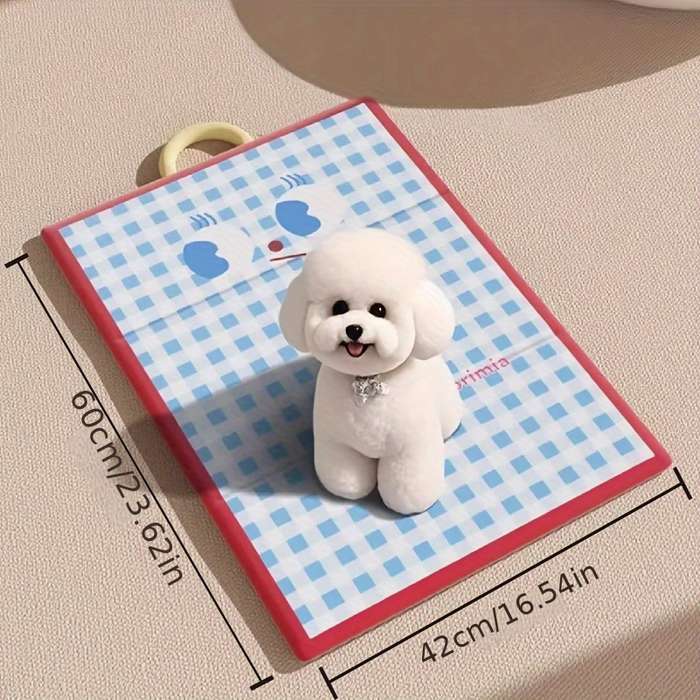 1piece Blue Grid, Red Border Cooling Pad