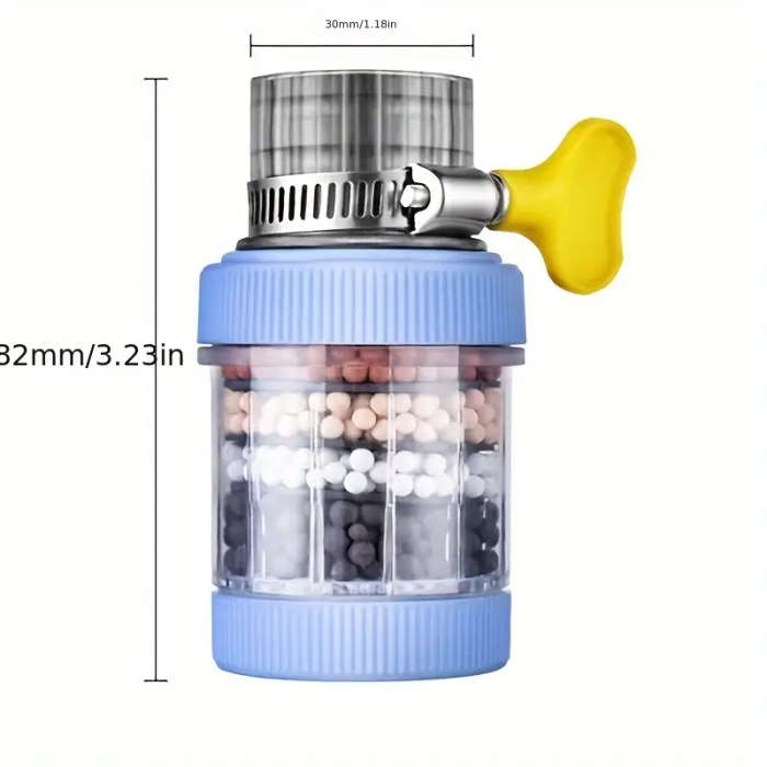 1pcs Kitchen Faucet Water Filter 6-Layer Splash-Proof Shower Head Non-Electric Standard US Thread