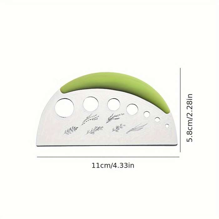 1pc Stainless Steel Herb Stripper 7-Hole Manual Kitchen Cutter with Safety Cover Round Blade for