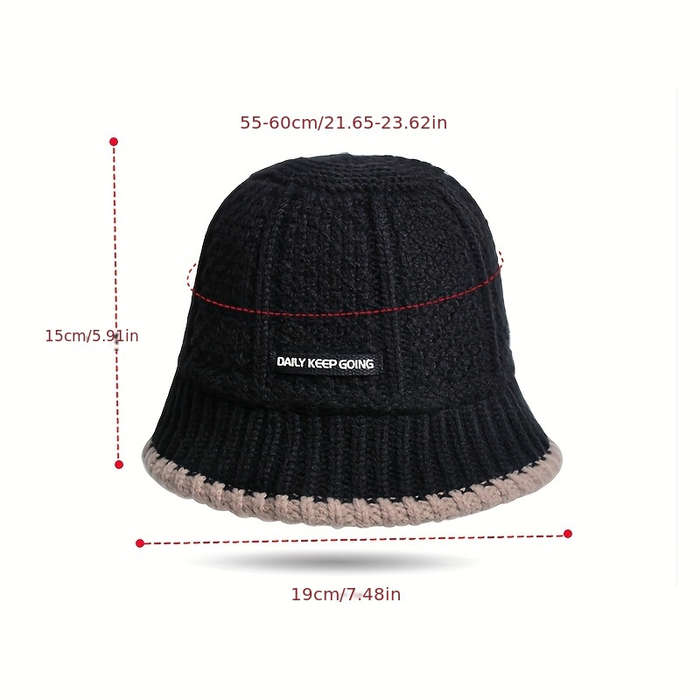 1pc Women'S Acrylic Knit Fisherman'S Hat Lightweight Fitted Solid Color Urban Style Hand