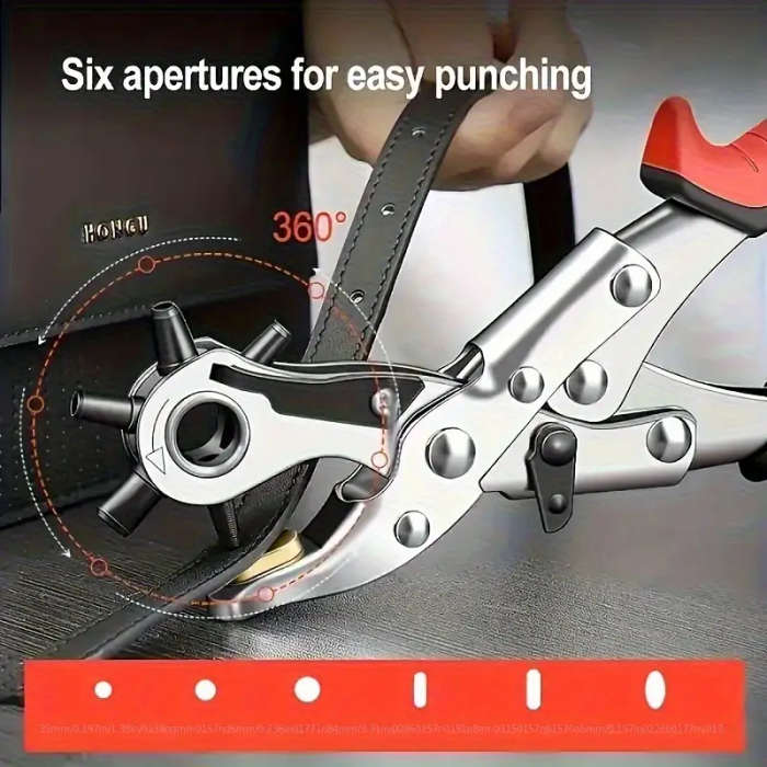 One Carbon Steel Rotary Leather Punch Pliers