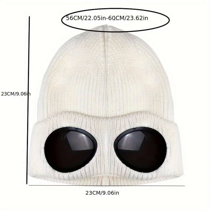 1pc Fleece-Lined Knit Beanie Warm Stylish Couple's Hat for Skiing Perfect for Halloween Chris