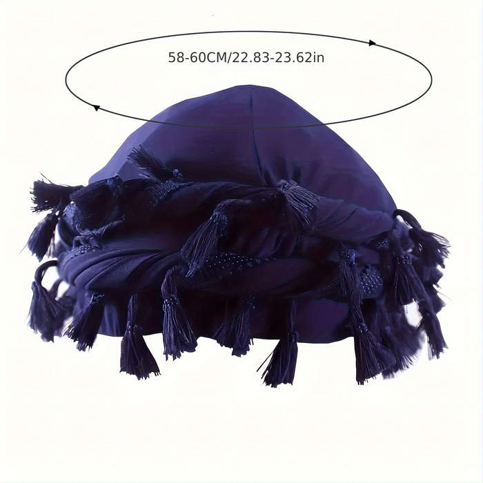 1pc Men's Maroon Tassel Braid Beanie Double Layer Hip Hop Style Soft Satin Lining Breathable Po