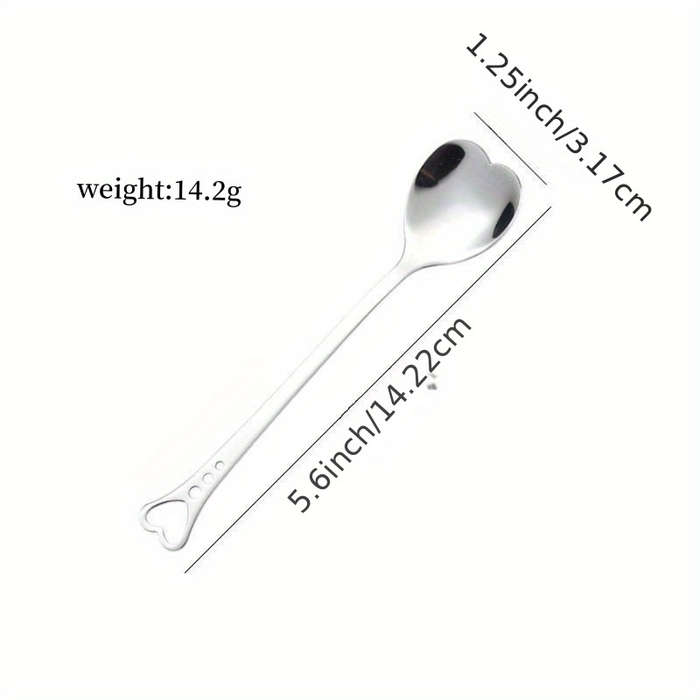 1pc Stainless Steel Spoon With A Heart Shaped Spoon As A Birthday Gift For Good Friends Valent