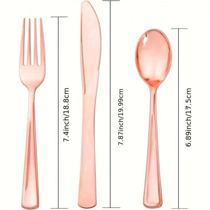 75pcs Rose Golden Cutlery Set