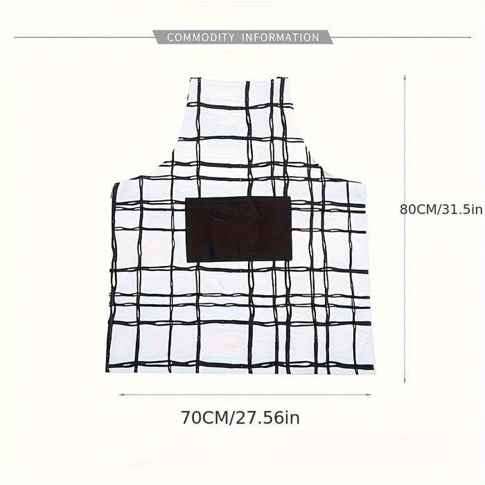 1pc Nordic-Inspired Cotton Knit Kitchen Apron with Large Front Pocket Sleeveless Cooking Apron fo