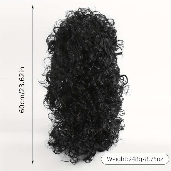 1Pc Black 60.96cm Fashion Design Wig
