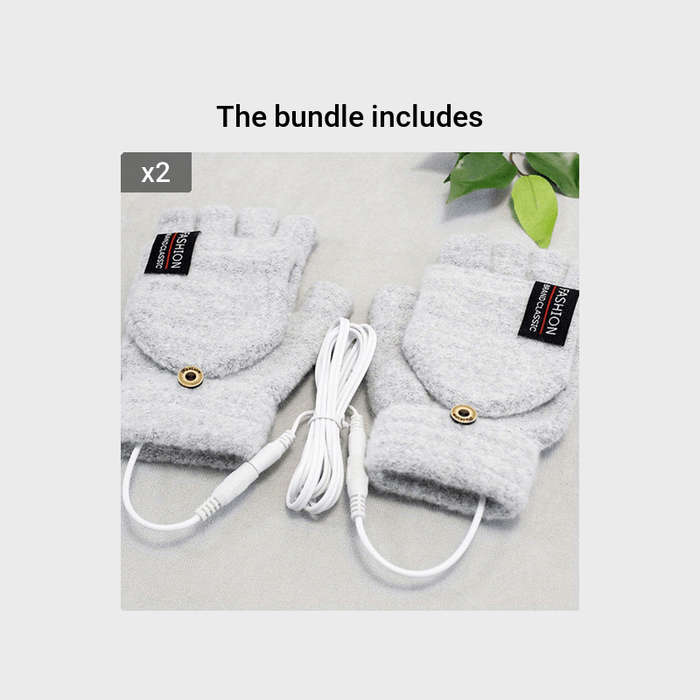1 Pair Grey Warm Gloves