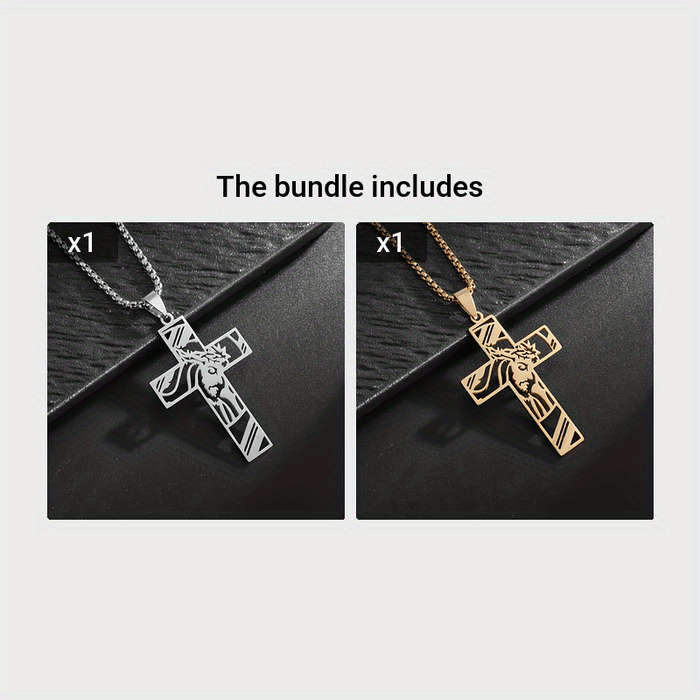 1 Piece Golden Jesus Theme Pendant