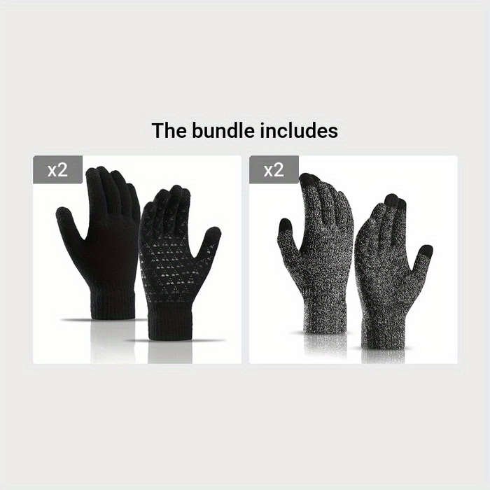 1 Pair Navy Blue Warm Gloves