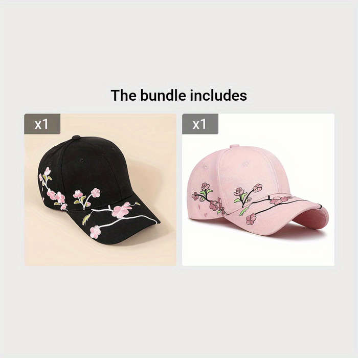 Hat Black Plum Blossom Embroidered Baseball Cap