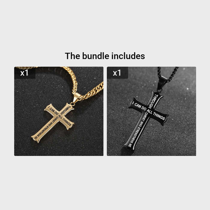 1 Piece Goldenx2 Add Black Jesus Theme Pendant