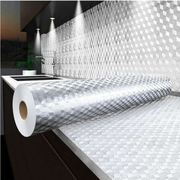 1PC Wall StickersSilvery cube60X100cm 23.6 inchesX39.3 inches