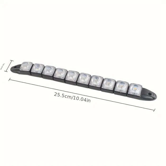 2pcs Flexible 10LED Snake Car Ice Blue Lights for Vehicles Hardwired