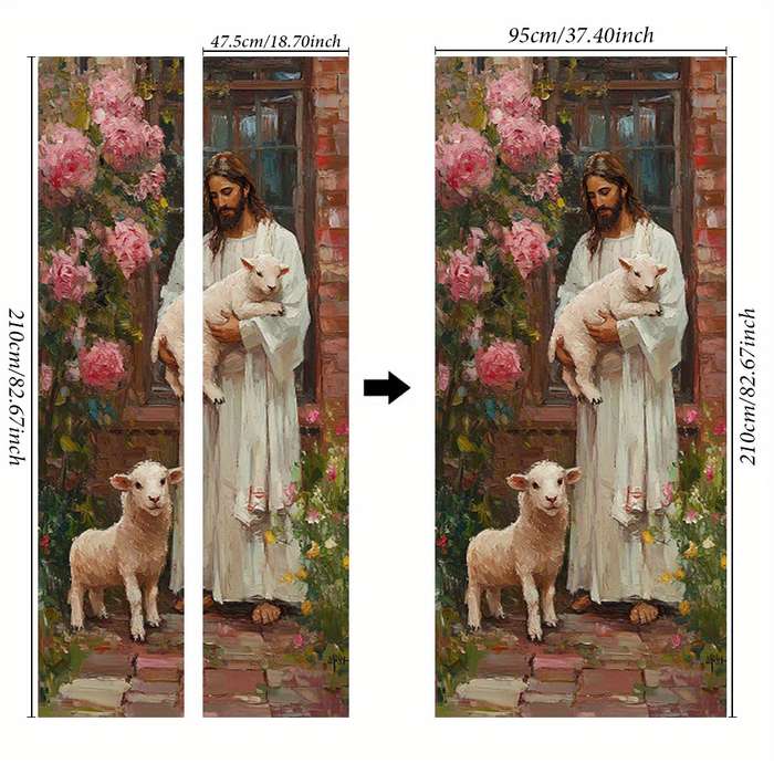 1pc 76.96x199.9cm Jesus Christian Themed Stickers