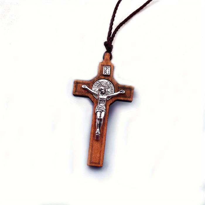 1 Piece Walnut Jesus Theme Pendant