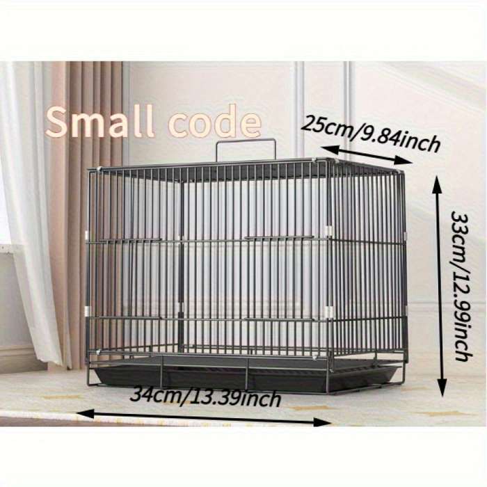 1pc Black (cage + tray + feeding trough + standing pole) Pet Cage