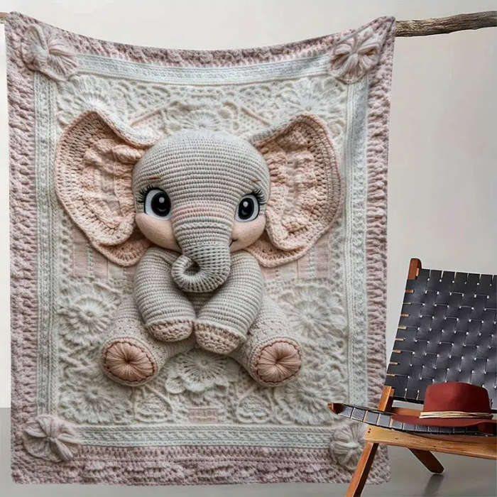 1 x 3D Crochet Printed Flannel Blanket 150*200cm