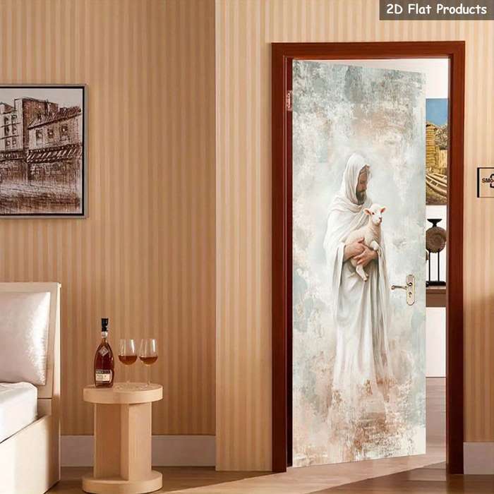 1pc 76.96x199.9cm Jesus Christian Themed Stickers