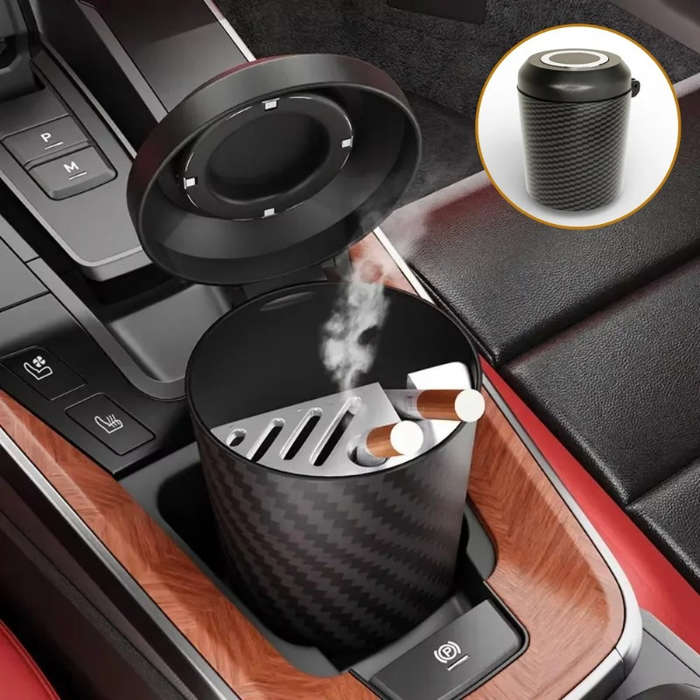 1pc Car Ashtray Portable Smokeless Car Ashtray Flame Retardant Cigarette Cup Container Cigar Ashtra