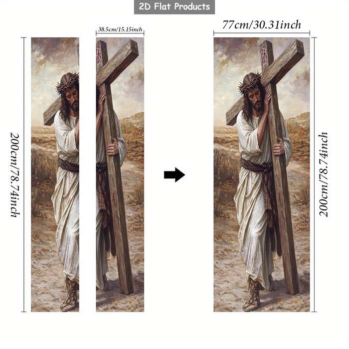 1pc 76.96x199.9cm Jesus Christian Themed Stickers