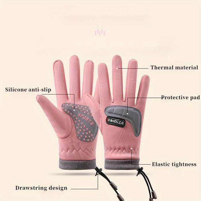 1 Pair Blue E3 Warm Gloves