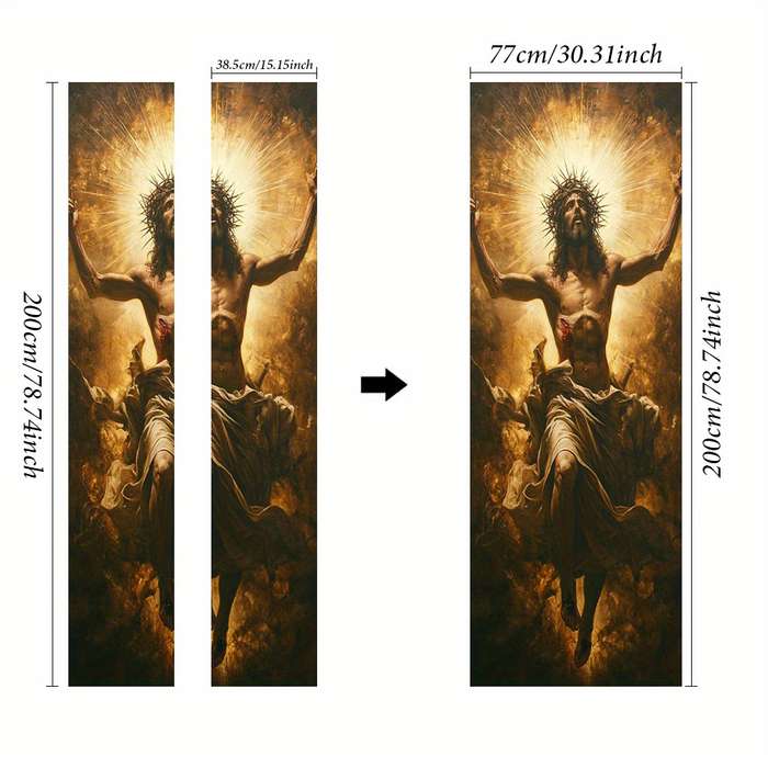 1pc 76.96x199.9cm Jesus Christian Themed Stickers