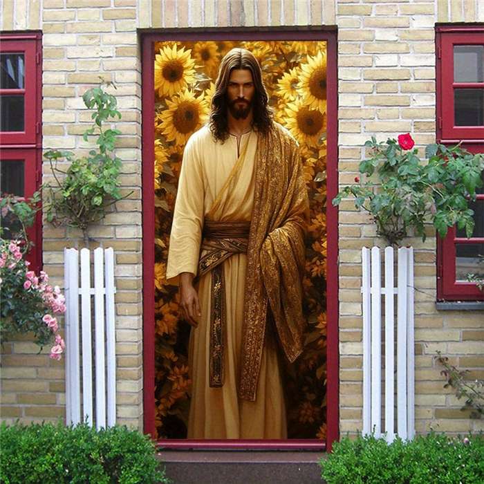 1pc 76.96x199.9cm Jesus Christian Themed Stickers