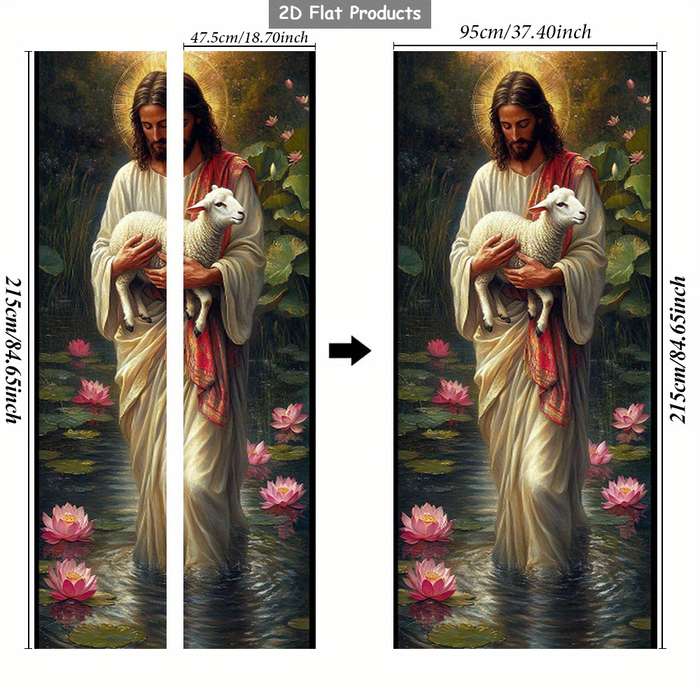 1pc 76.96x199.9cm Jesus Christian Themed Stickers