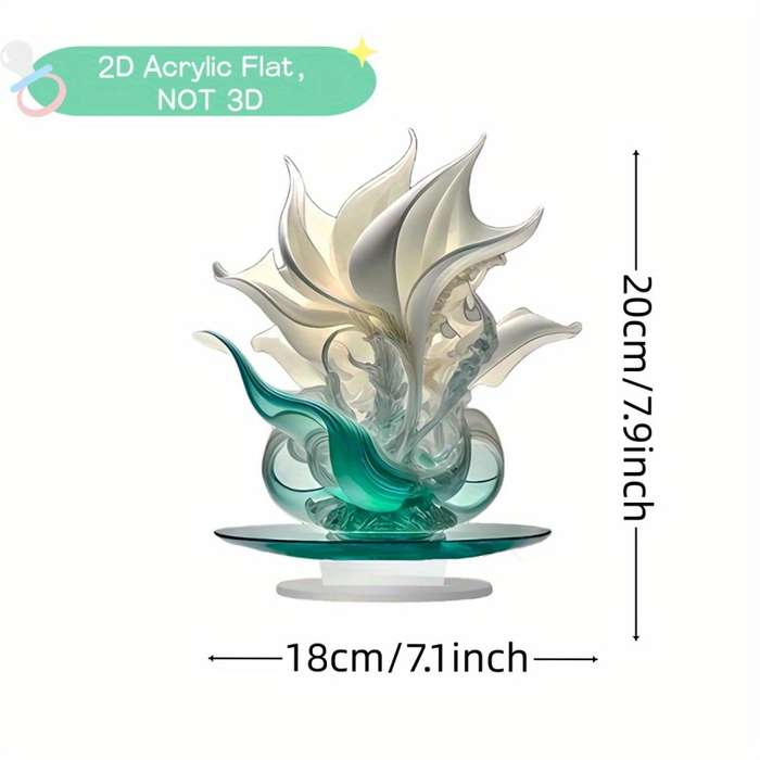 1pc 2D Flat  Elegant  Simulation Crystal Lily Decoration Gradient Design Lightweight Table Cen