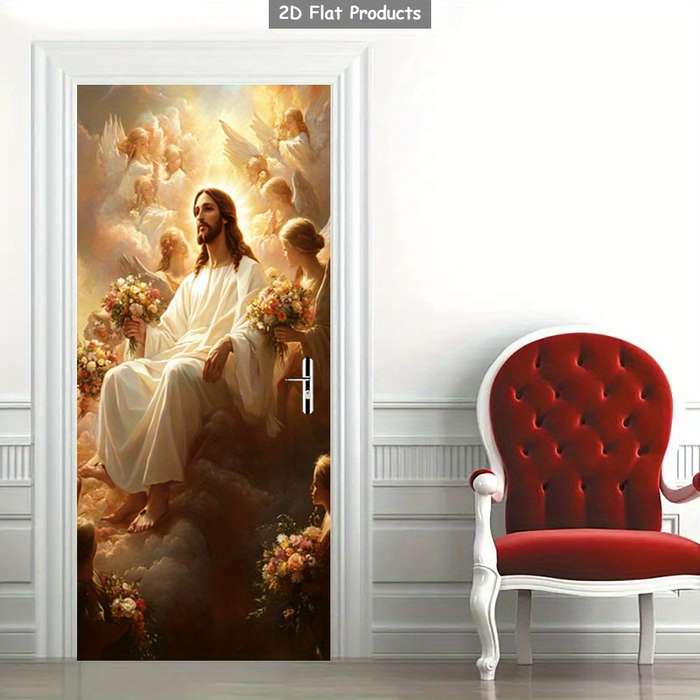 1pc 76.96x199.9cm Jesus Christian Themed Stickers