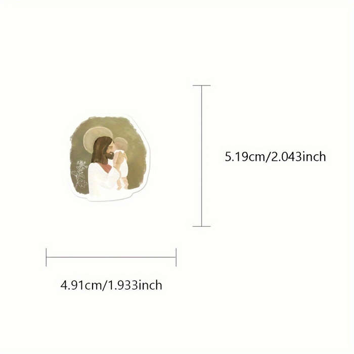 1pc MultiColor Jesus Christian Themed Stickers