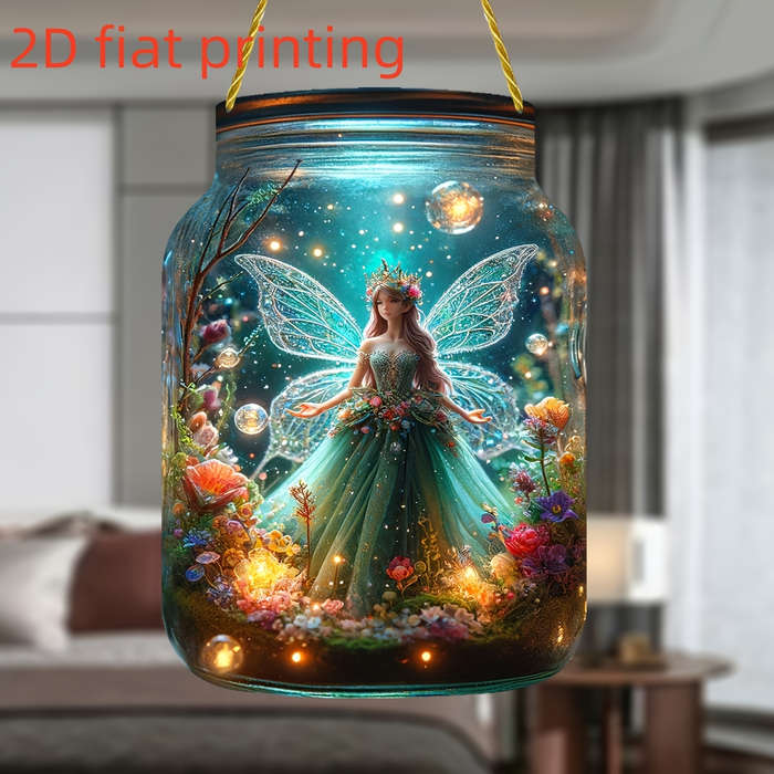 1pc 2D Flat   Acrylic Enchanted Forest Acrylic Sun Catcher- 12.45x 18.03cm Fairy Tale Glass