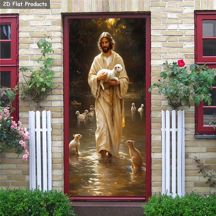 1pc 76.96x199.9cm Jesus Christian Themed Stickers